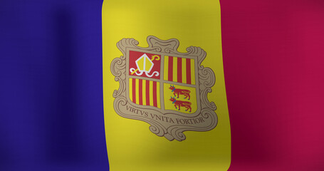 Image of waving flag of andorra