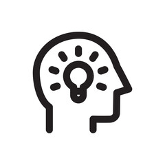Human head icon, idea, thinking, simple outline icon