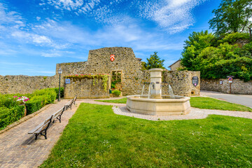 Ruins in the medieval village of Ternand in France