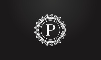 Luxury logo design vector with P