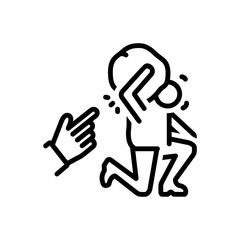 Black line icon for impose