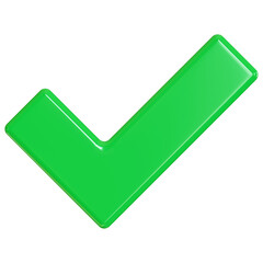 3D rendering of checkmark icon true choice