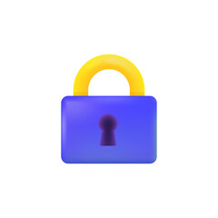 3d realistic locked padlock