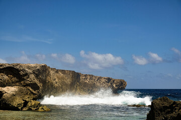 Waves Crashing at Bonaire's STINAPA Washinton State national park