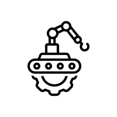 Black line icon for mechanical