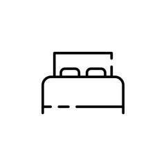 Bed, Bedroom Dotted Line Icon Vector Illustration Logo Template. Suitable For Many Purposes.