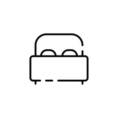 Bed, Bedroom Dotted Line Icon Vector Illustration Logo Template. Suitable For Many Purposes.
