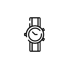 Watch, Wristwatch, Clock, Time Dotted Line Icon Vector Illustration Logo Template. Suitable For Many Purposes.