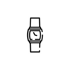 Watch, Wristwatch, Clock, Time Dotted Line Icon Vector Illustration Logo Template. Suitable For Many Purposes.