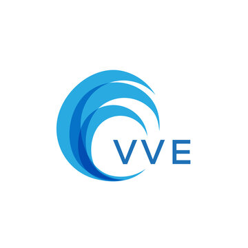 VVE letter logo. VVE blue image on white background. VVE Monogram logo design for entrepreneur and business. VVE best icon.
