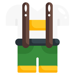 lederhosen flat style icon. illustration for graphic design, website, app