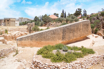 Beautiful view of Baalbek Stone of the Pregnant Woman in Baalbek, Lebanon