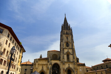 Fototapeta na wymiar Oviedo, Spain - La Santa Iglesia Basílica Catedral Metropolitana de San Salvador