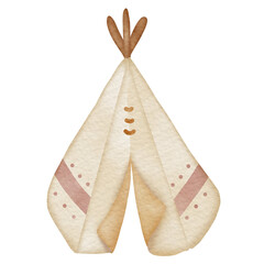 Tipi tent boho watercolor style  isolated on white © PattioKawaiiStuff 