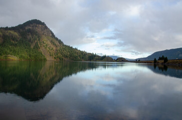 lake and mountains