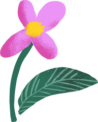 Tropical cute gouache floral clipart 