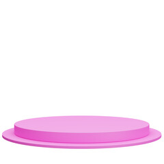 3d rendering of pink circle podium for product showcase