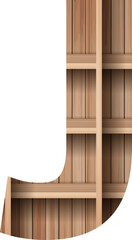 Wood shelf font design alphabet letter