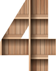 Wood shelf font design alphabet letter number