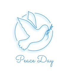 Obraz premium line style peace day holiday poster with flying bird design vector illustration