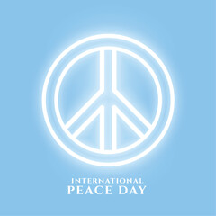 happy 21th september background with shinny peace symbol vector illustration
