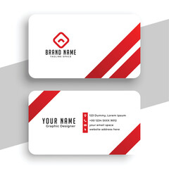 Naklejka na ściany i meble Red and white simple business card template