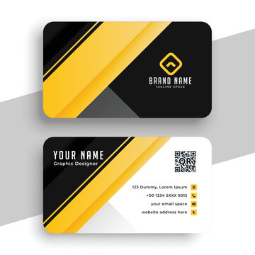 Yellow and black elegant business card template