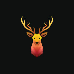 Deer head logo design gradient vector
