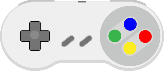 retro console game element play flat element 90s controller gaming. © boingz