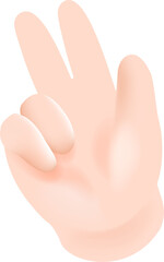 Sign language hand signal 3d PNG