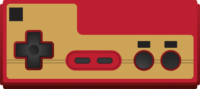 retro console game element play flat element 80s controller gaming..