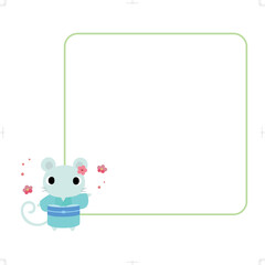 着物のネズミ　フレーム付