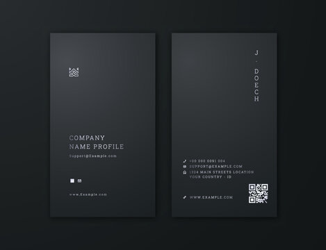 Professional Luxury Vertical Business Card Template