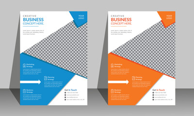 Corporate Business flyer template Geometric shape used for business poster layout, vector design.
