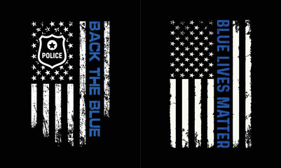 Back The Blue Vector. Blue Lives Matter Vector - obrazy, fototapety, plakaty