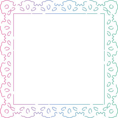 グラデーションカラーのレースのスクエア線画フレーム