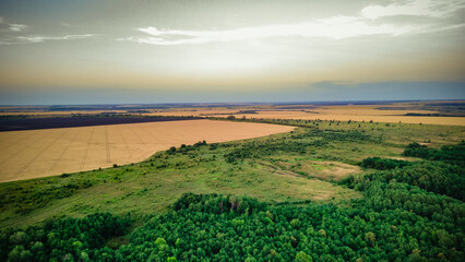 Fototapeta na wymiar aerial photography of rural nature