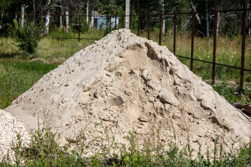 Sand and gravel at the construction site.