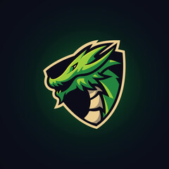 dragon head esport logo gaming mascot design © Veesl Studio