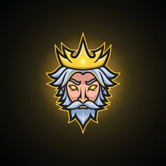 king head esport logo gaming mascot design