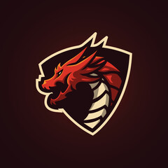 dragon head esport logo gaming mascot design