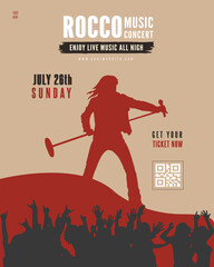 Rocco Music Concert Poster Design Concert Poster Concert Flyer Music Poster Music Flyer Design