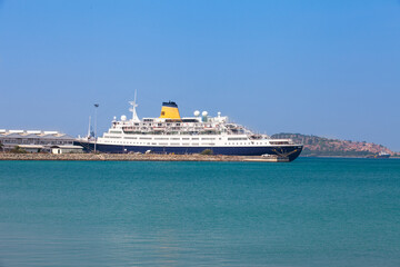 Fototapeta na wymiar Luxury Cruise ship in the sea