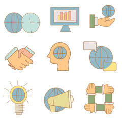 Flat Bussiness icons set element