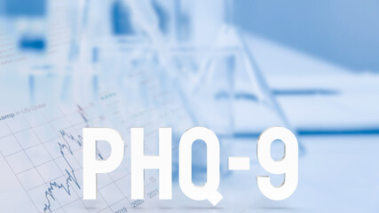 The phq 9 or patient health questionnaire 9 for medical or sci concept 3d rendering