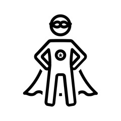 Black line icon for Super hero