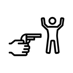 Black line icon for Hands up