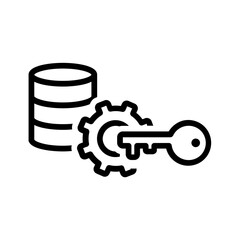 Black line icon for Master data