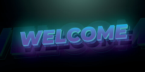 Naklejka na ściany i meble Welcome Typography Modern Colorful Text Effect Glowing Illustrations Banner 