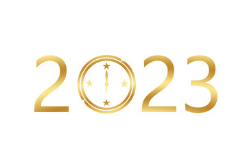 new year 2023 - clock - obrazy, fototapety, plakaty